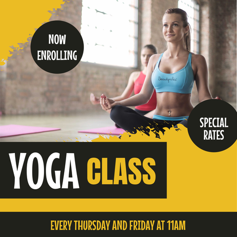 Modern Yoga Class Studio Enrolling Meditation Pose Template